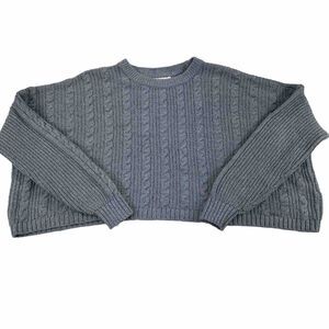 Hollister womens‎ cable knit sweater S cropped long sleeve Pullover Bohemian Y2K